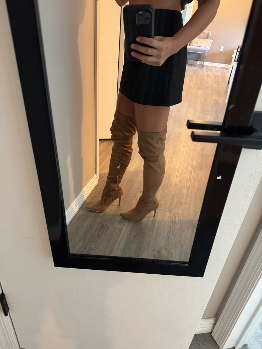 Cape Robbin Tan Suede Over-the-Knee Pointed Stiletto Boots
